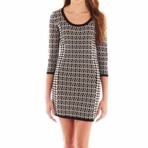 Take Out 3/4-Sleeve Print Sweater Dress XL